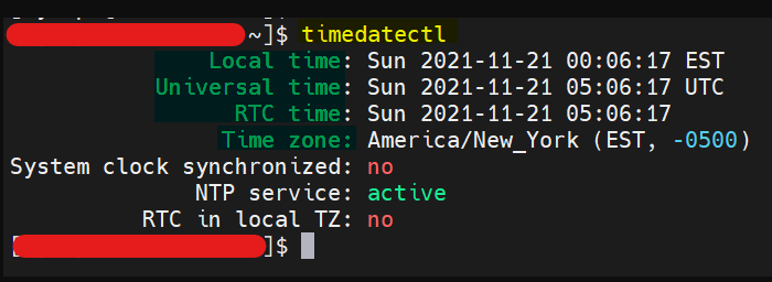 timedatectl timezone