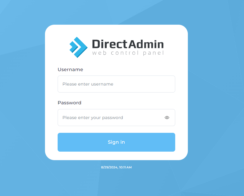 Login to Directadmin