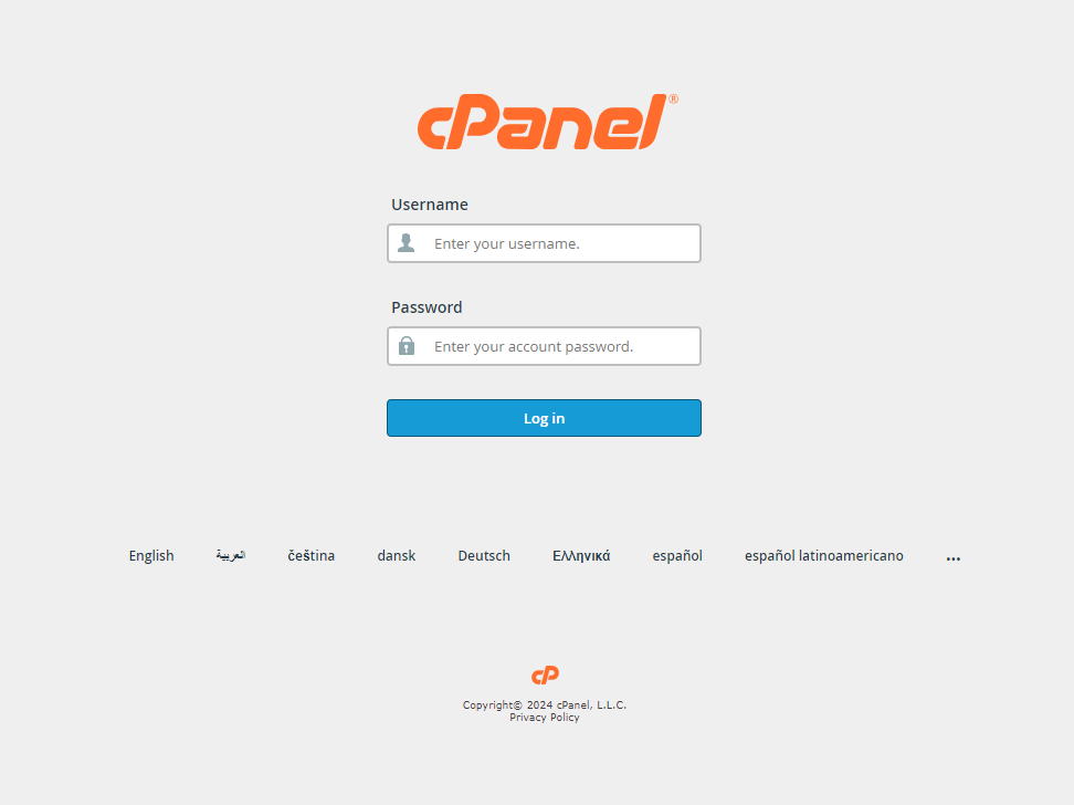 Login to cpanel