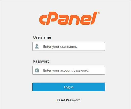 login to cpanel
